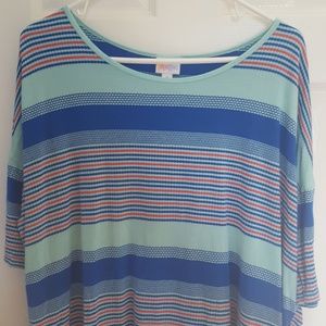 Lula Roe Irma blue stripe